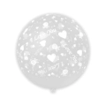 Palloncini 33" (86cm) trasparente 57 con stampa bianca globo I Love You, 1pz.