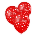 Palloncini 12" (30cm) rosso 28 con stampa bianca globo Ti Amo, 100pz.