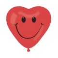Palloncini a cuore 11" (25cm) rosso 28 con stampa nera Smile su 1 lato, 100pz.