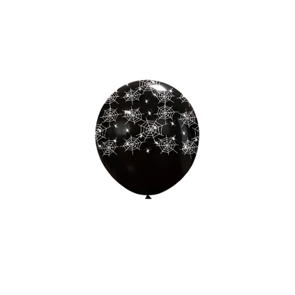 Palloncini 5" (12cm) nero 15 con stampa bianca globo Ragnatele, 100pz.