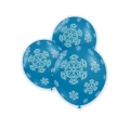 Palloncini 5" (12cm) blu 52 con stampa bianca globo Fiocchi Neve, 100pz.
