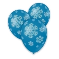 Palloncini 12" (30cm) blu 52 con stampa bianca globo Fiocchi Neve, 100pz.