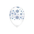 Palloncini 12" (30cm) bianco 10 con stampa blu globo Fiocchi Neve, 100pz.