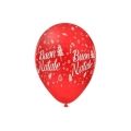 Palloncini 12" (30cm) rosso con stampa bianca globo Buon Natale, 100pz.