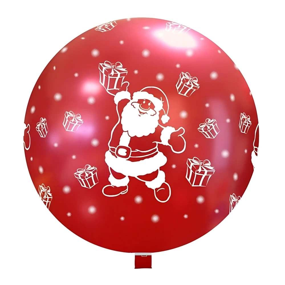 Palloncini 33" (86cm) rosso 63 con stampa bianca globo Babbo Natale, 1pz.