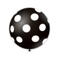 Palloncini 33" (86cm) nero 15 con stampa bianca globo Pois, 1pz.