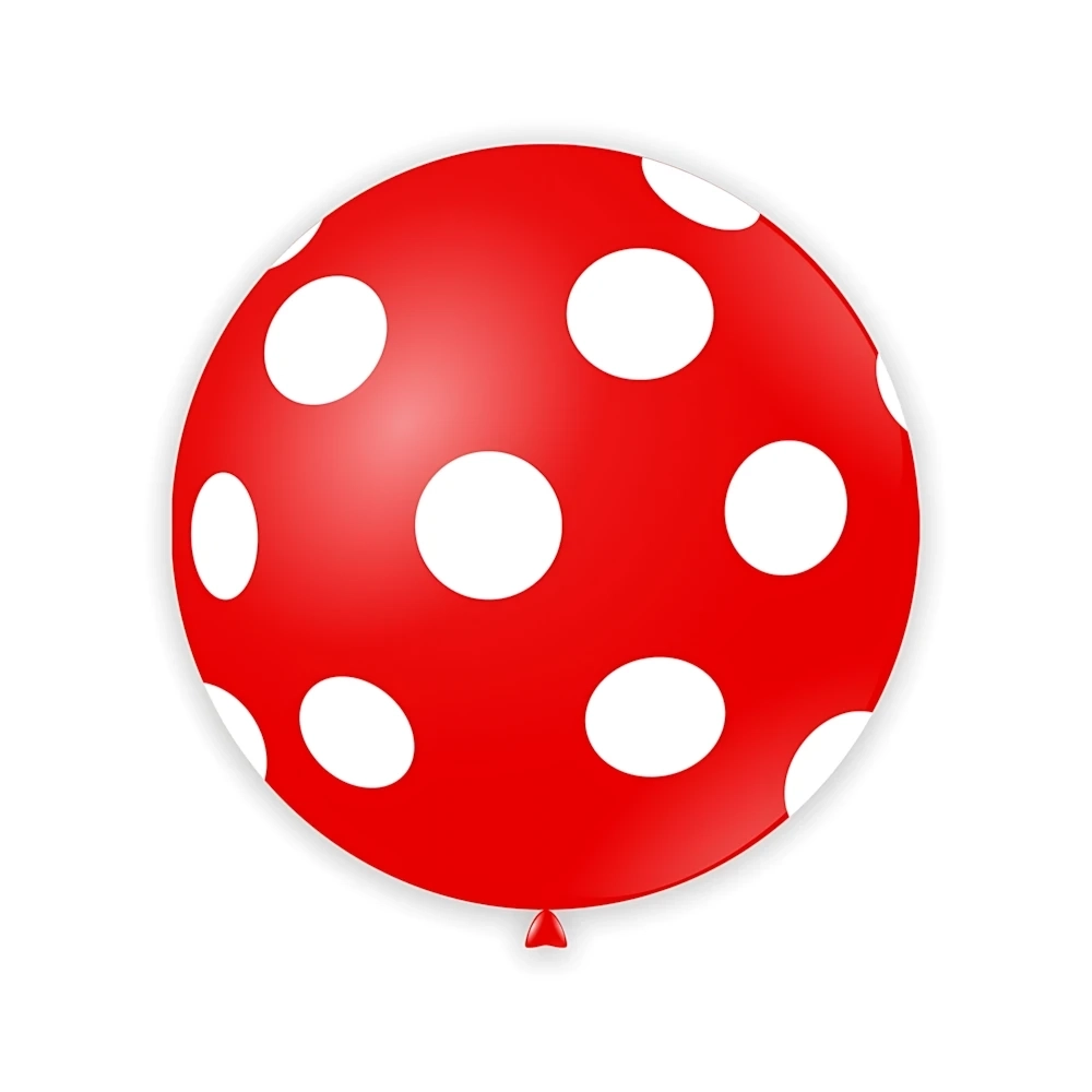 Palloncini 33" (86cm) rosso 28 con stampa bianca globo Pois, 1pz.