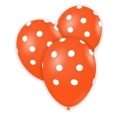 Palloncini 12" (30cm) arancio 14 con stampa bianca globo Pois, 100pz.