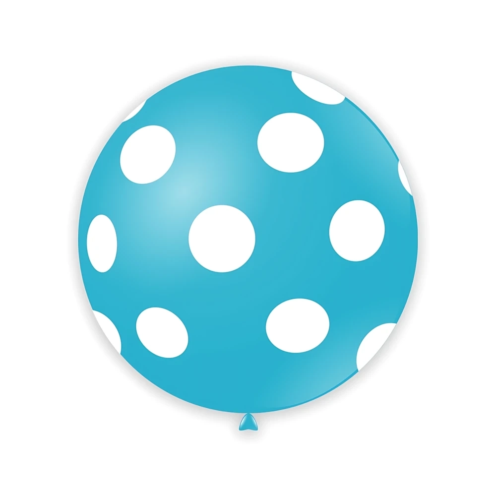 Palloncini 33" (86cm) cellobo 46 con stampa bianca globo Pois, 1pz.