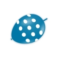 Palloncini link 13" (33cm) blu 52 con stampa bianca globo Pois, 100pz.