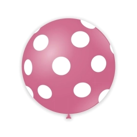 Palloncini 33" (86cm) roso 26 con stampa bianca globo Pois, 1pz.