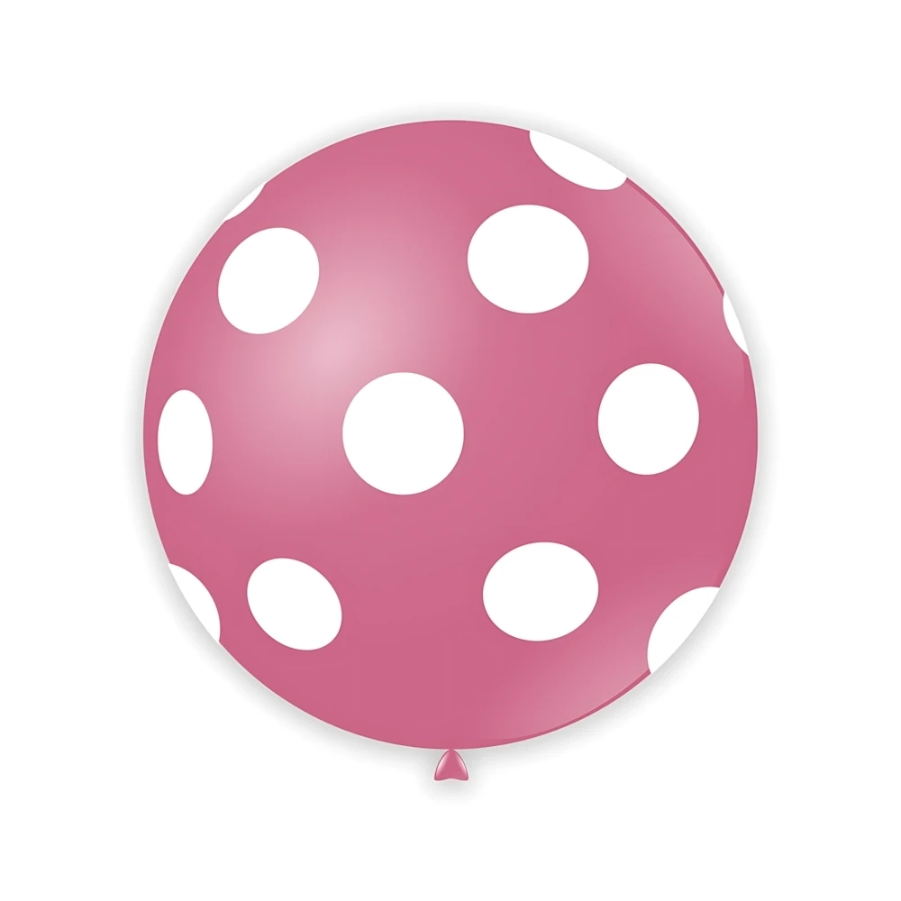 Palloncini 33" (86cm) roso 26 con stampa bianca globo Pois, 1pz.