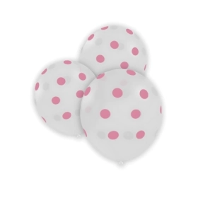 Palloncini 5" (12cm) trasparente 57 con stampa 57 st. rosa globo Pois, 100pz.