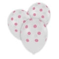 Palloncini 12" (30cm) trasparente 57 con stampa 57 st. Rosa globo Pois, 100pz.