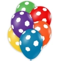 Palloncini 12" (30cm) assortiti con stampa bianca globo Calcio, 100pz.