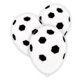 Palloncini 12" (30cm) bianco 10 con stampa nera globo Calcio, 100pz.