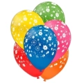 Palloncini 12" (30cm) assortiti con stampa bianca globo Fiori, 100pz.