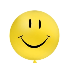 Palloncini 33" (86cm) giallo 11 con stampa nera Smile su 1 lato, 1pz.