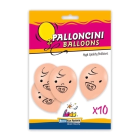 Palloncini 12" (30cm) pall. 11"/12" con stampa nera Baby Face su 1 lato, 10pz.