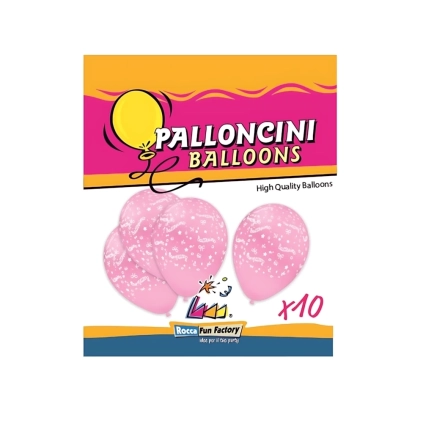 Palloncini 12" (30cm) rosa 26 con stampa bianca globo Battesimo, 10pz.