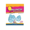 Palloncini 10" (26cm) celeste 46 con stampa bianca 1° Compleanno su 2 lati, 20pz.