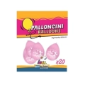 Palloncini 10" (26cm) rosa 26 con stampa bianca 1° Compleanno su 2 lati, 20pz.