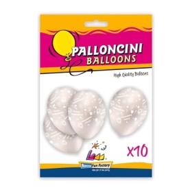 Palloncini 12" (30cm) perla 60 con stampa bianca globo Prima Comunione, 10pz.