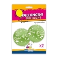 Palloncini 33" (86cm) verde 22 con stampa bianca globo Promessa, 2pz.