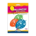 Palloncini 13" (33cm) assortiti con stampa bianca globo Stelle, 25pz.