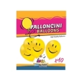 Palloncini a cuore 12" (30cm) giallo 11 con stampa bianca Smile su 1 lato, 10pz.