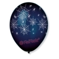 Palloncini 12" (30cm) nero 15 con stampa bianca globo Ragnatele, 10pz.
