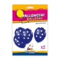 Palloncini 12" (30cm) blu 50 con stampa bianca globo Pois, 10pz.