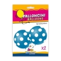 Palloncini 33" (86cm) blu 52 con stampa bianca globo Pois, 2pz.
