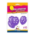 Palloncini 12" (30cm) lavanda 49 con stampa bianca globo Pois, 10pz.