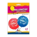 Palloncini 33" (86cm) assortiti con stampa bianca globo Buon Compleanno, 2pz.