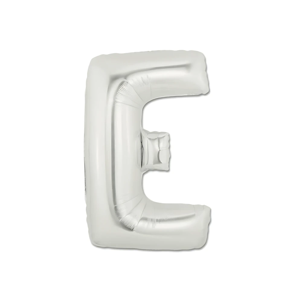 Palloncini Lettera E Argento mini shape 14" (35cm) in mylar, 5pz.
