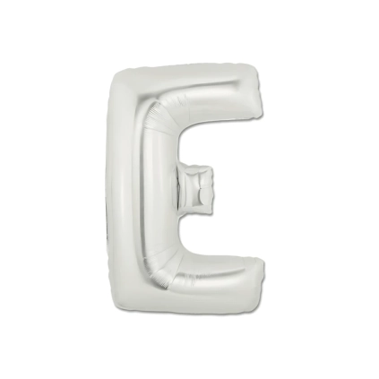 Palloncini Lettera E Argento mini shape 14" (35cm) in mylar, 5pz.