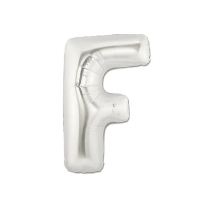 Palloncini Lettera F Argento mini shape 14" (35cm) in mylar, 5pz.