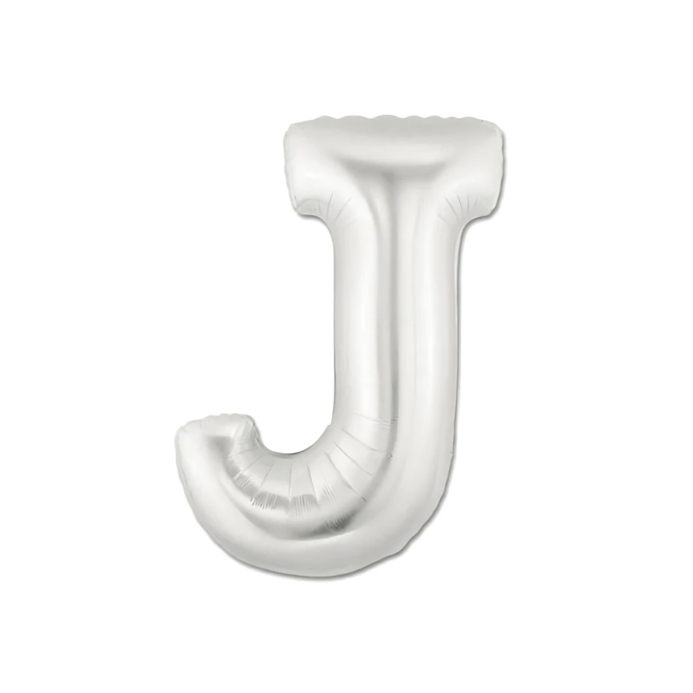 Palloncini Lettera J Argento mini shape 14" (35cm) in mylar, 5pz.