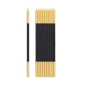 Candeline Nero E Oro 15,5cm con supporto, 10pz.