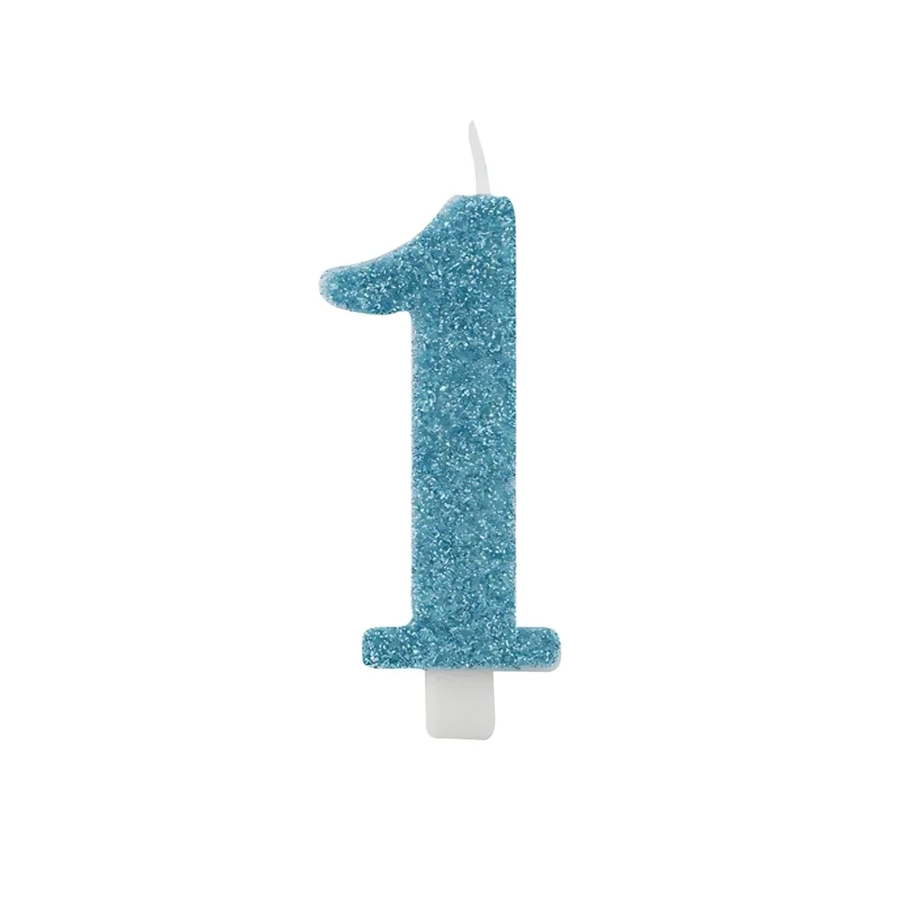 Candelina numero 1 tiffany glitter 9,5cm, 1pz.