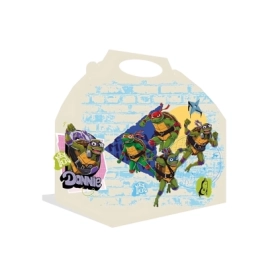 Scatole regalo Tartarughe Ninja in cartoncino con maniglia, 12pz.