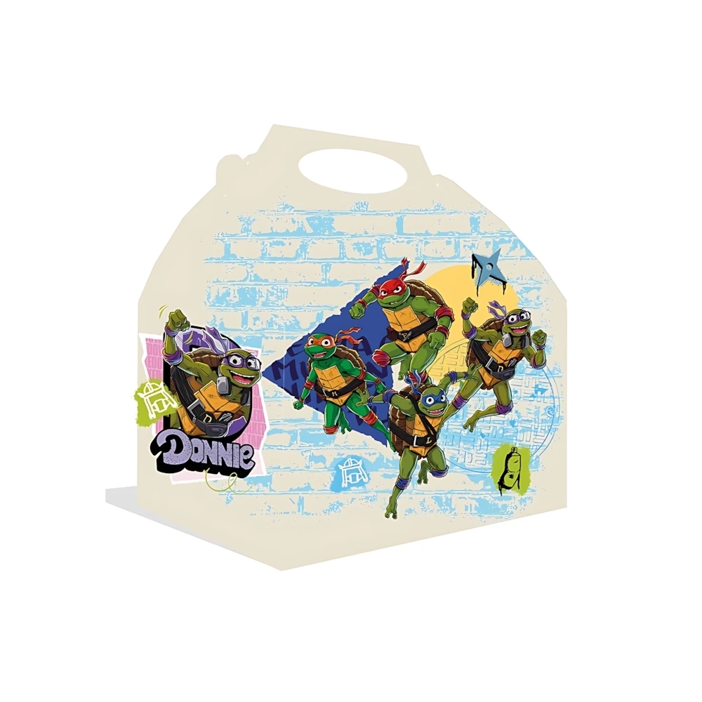 Scatole regalo Tartarughe Ninja in cartoncino con maniglia, 12pz.