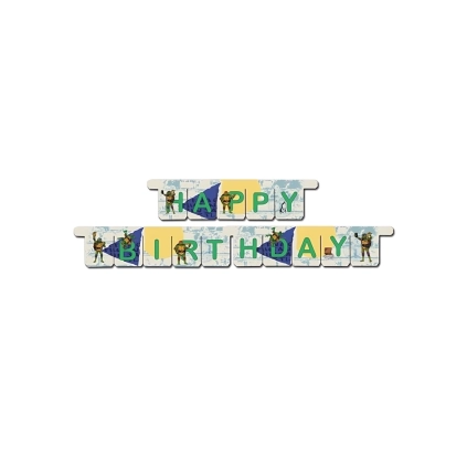 Festone bandierine Happy Birthday Tartarughe Ninja, 1pz.