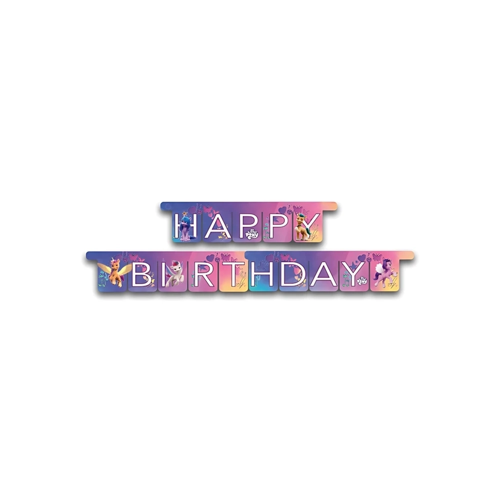 Festone bandierine Happy Birthday My Little Pony, 1pz.
