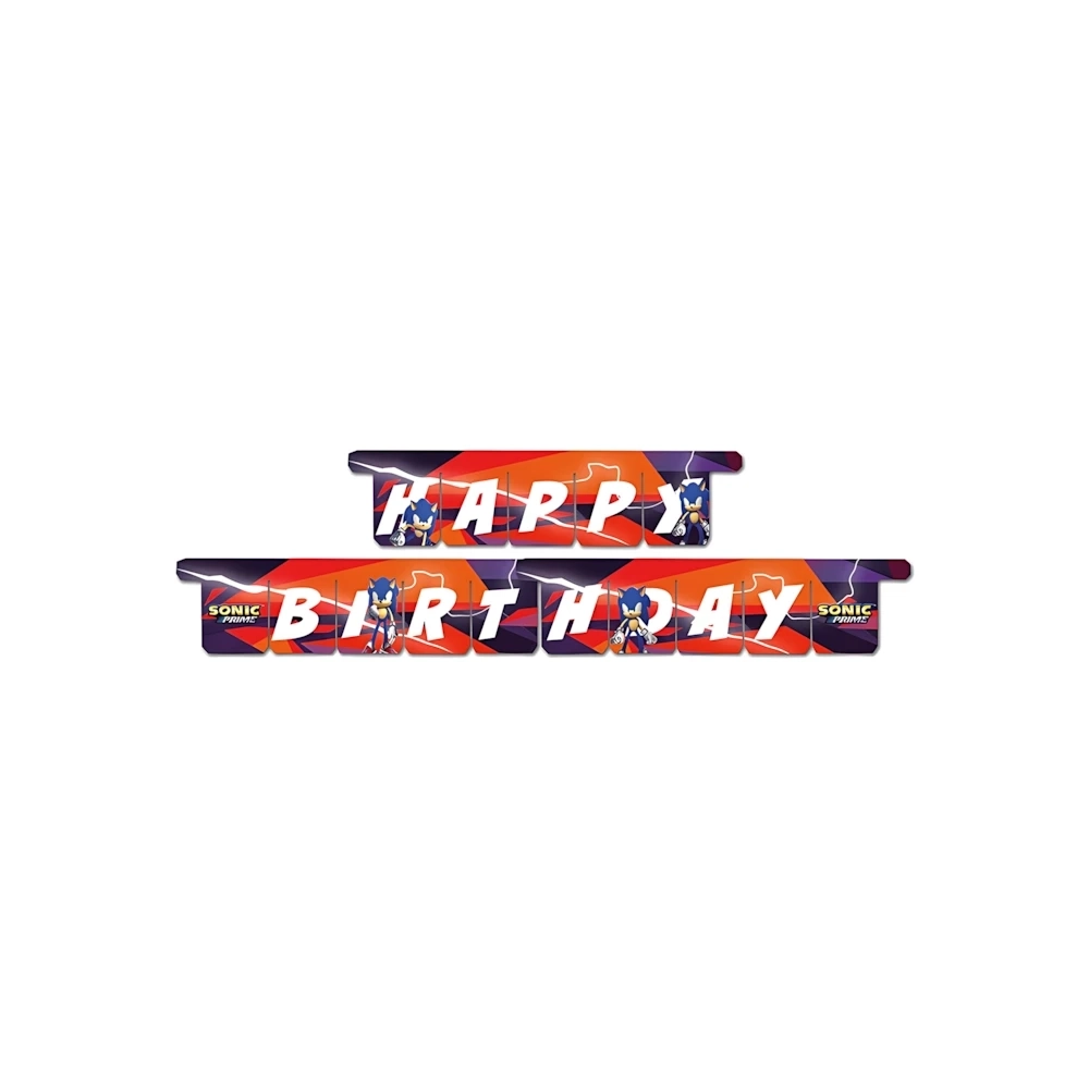 Festone bandierine Happy Birthday Sonic Prime, 1pz.