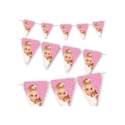 Festone bandierine Barbie, 1pz.