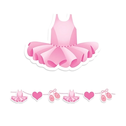 Festone bandierine Kit Maxi I Love Ballet, 1pz.