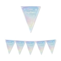 Festone bandierine Buon Compleanno Soft Rainbow, 1pz.