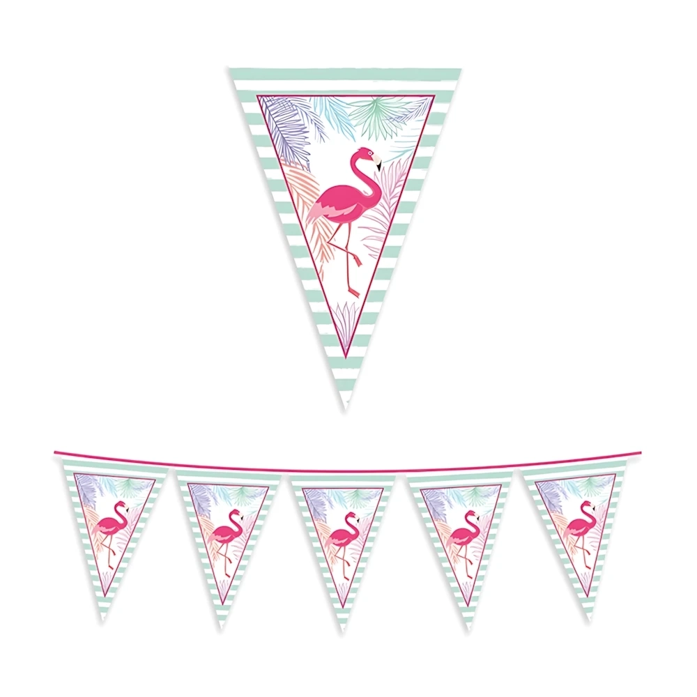 Festone bandierine Flamingo in plastica, 1pz.